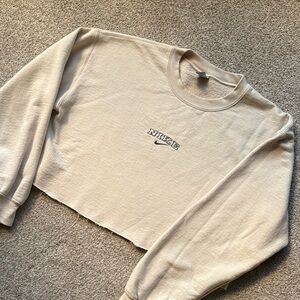 Nike Women's Beige Cropped Sweatshirt